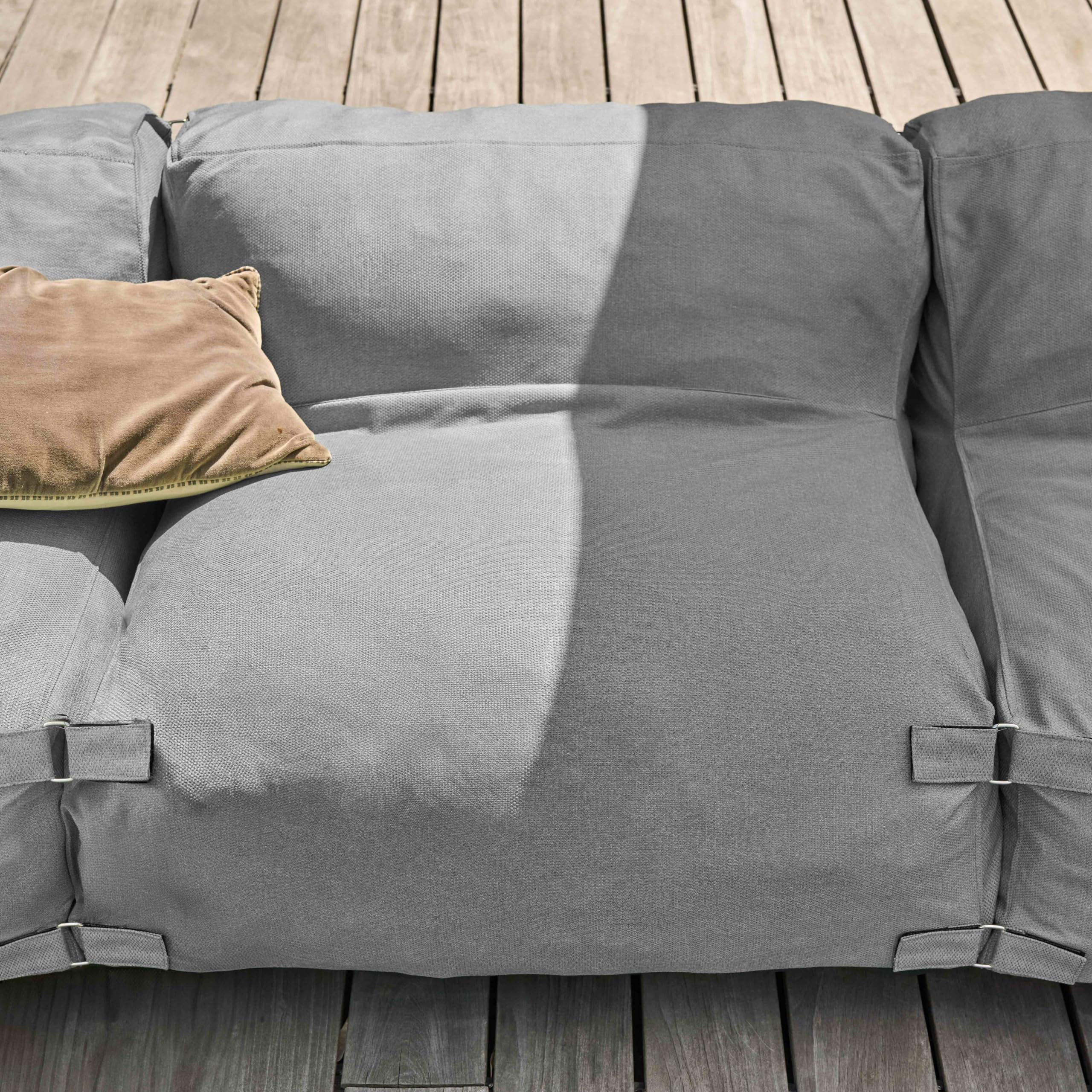 Oviala Salon de Jardin modulable 4 Places Gris - Mixi