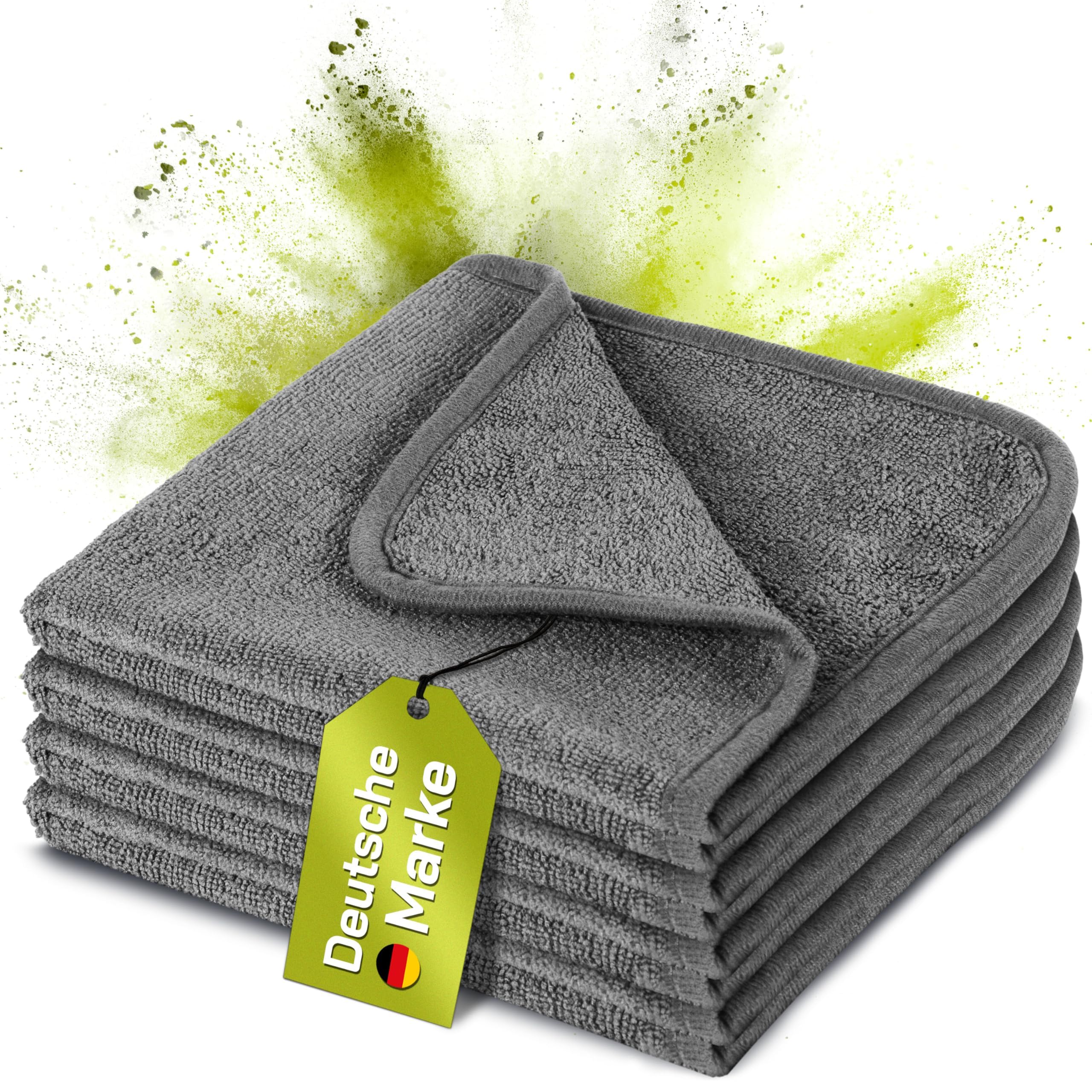 STARKL® 4X Mikrofasertücher Auto zum Reinigen, Trocknen & Polieren - lackschonende Microfasertücher in 40x40cm - Poliertuch - Auto Trockentuch - Microfasertuch Autopflege in 350GSM