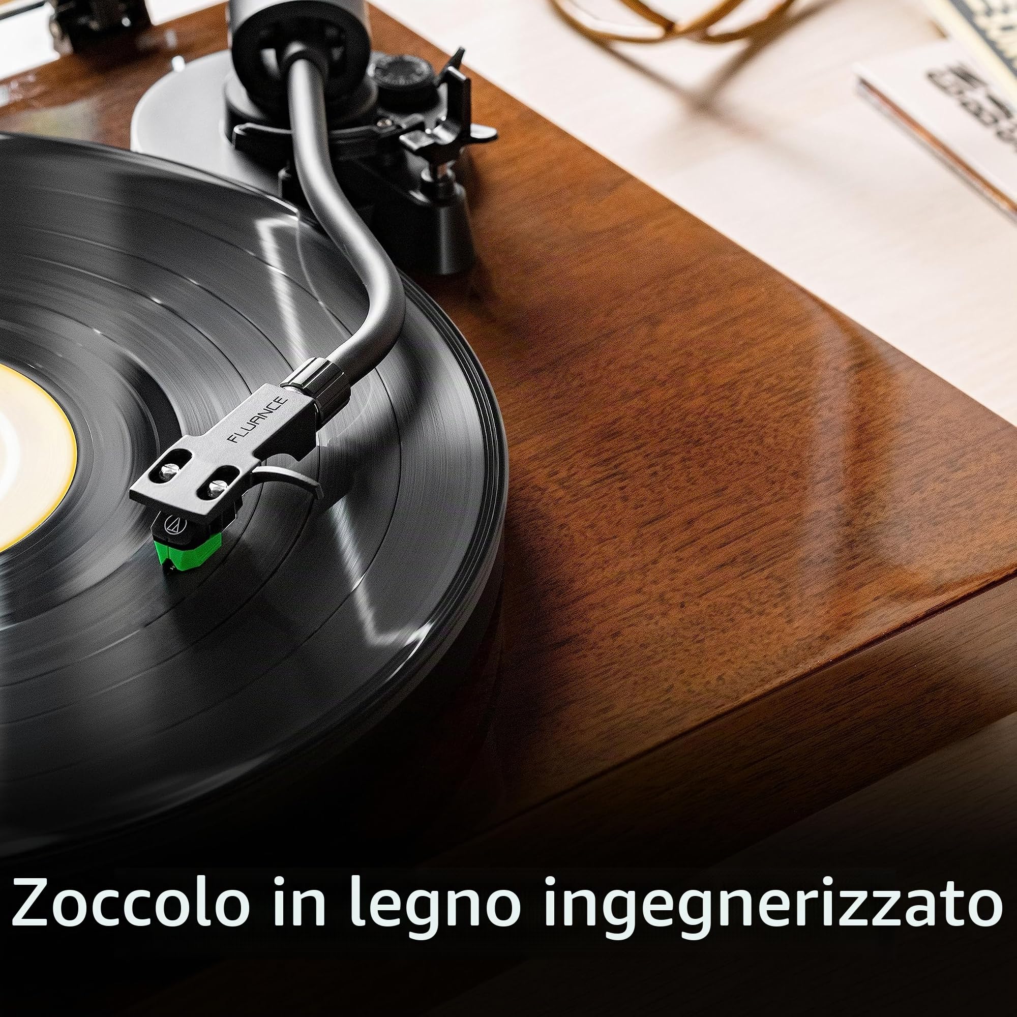 Fluance RT81+ Giradischi Elite ad Alta Fedeltà in Vinile, Testina Audio-Technica VM95E, Piatto Anti-Risonanza, Tappetino Acrilico, Pre phono, Plinto in Legno, Piedini Isolanti Regolabili – Nero Piano