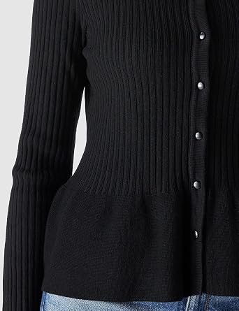 Beautiful Nomad Women's Long Sleeve Cardigan Peplum Sweater Crew Neck Button Tops Knit Ribbed Elegant Outwear Coat