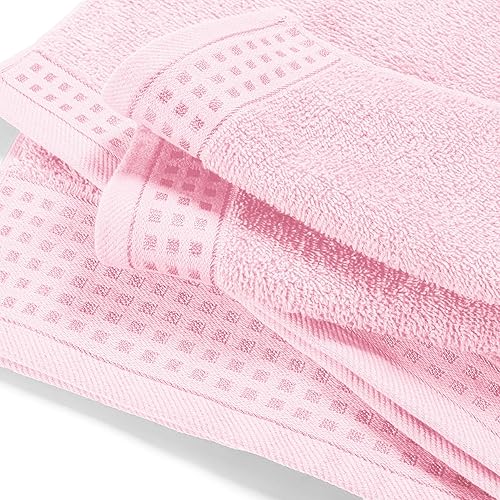 Vista 209 de GLAMBURG Juego de 6 toallas de 100% algodón ultra suave, contiene 2 toallas de baño de 28 x 55 pulgadas, 2 toallas de mano de 16 x 24 pulgadas y 2