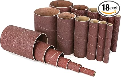 6510SPC Assorted Grits Spindle Sanding Sleeves (18 Pack).