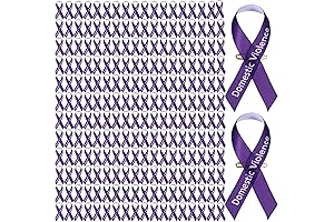 Pack of 300 Domestic Violence Awareness Purple Ribbon Pins