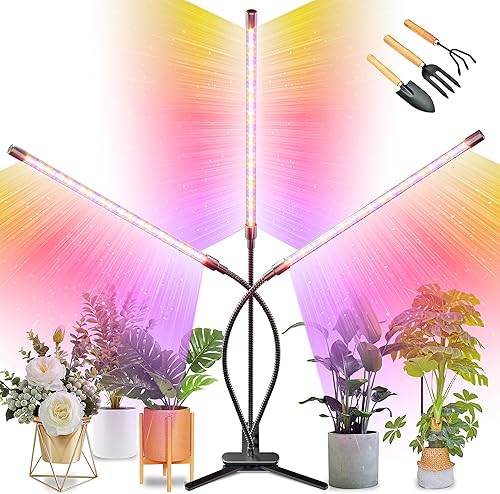 Luces de cultivo para plantas de interior, 135 luces LED de crecimiento para semillas que comienzan con espectro completo, luces de plantas de clip