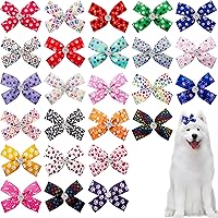 Vista 11 de PET SHOW 50 unidades/25 pares de lazos para el pelo de perro pequeño con bandas de goma con diamantes de imitación para cachorros, moño