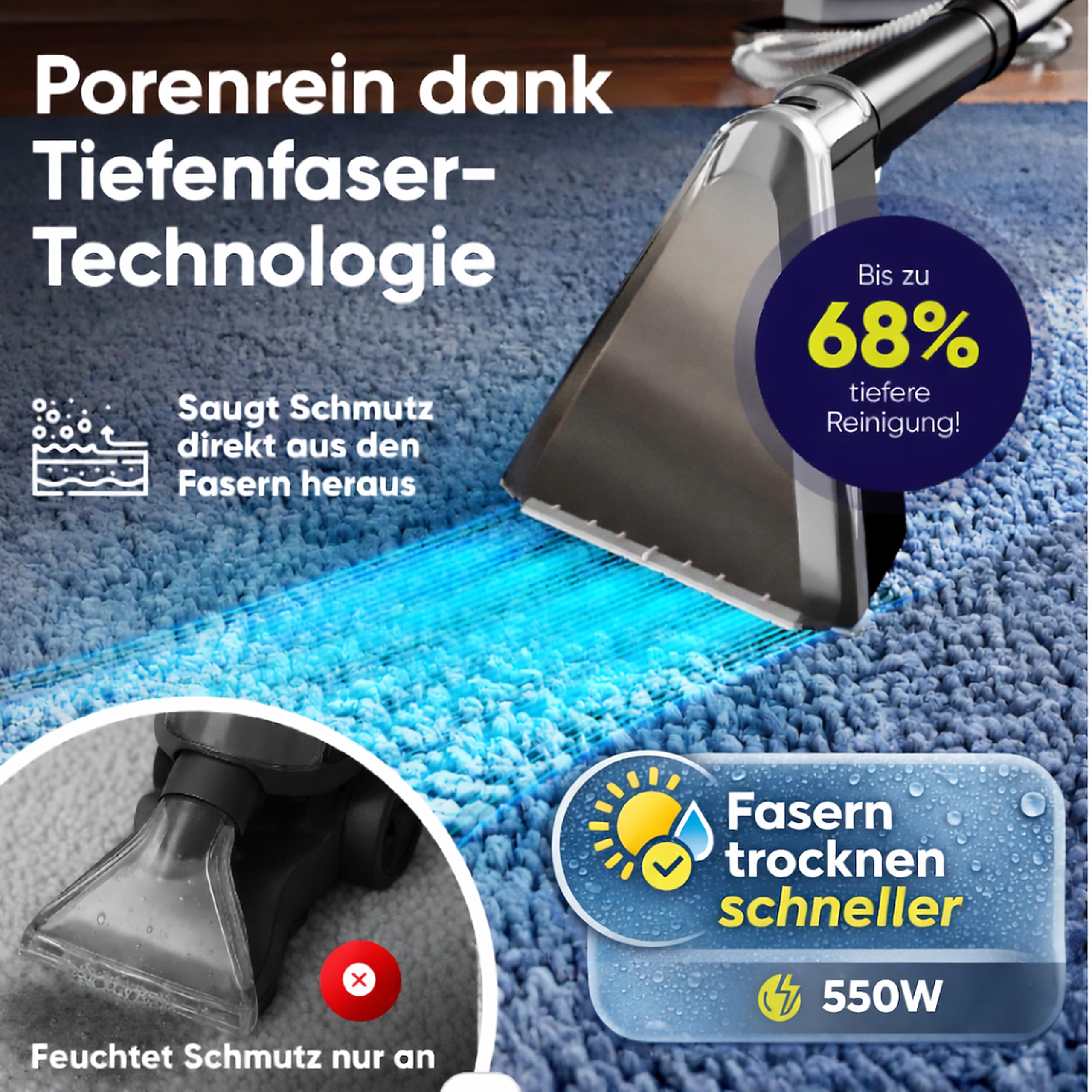 Nasssauger Polsterreiniger Gerät Waschsauger PRO14WS | Nasssauger [550W Profigerät] Auto, Nass Trockensauger | Burgfels Waschsauger PRO14WS Nassauger Teppichreiniger
