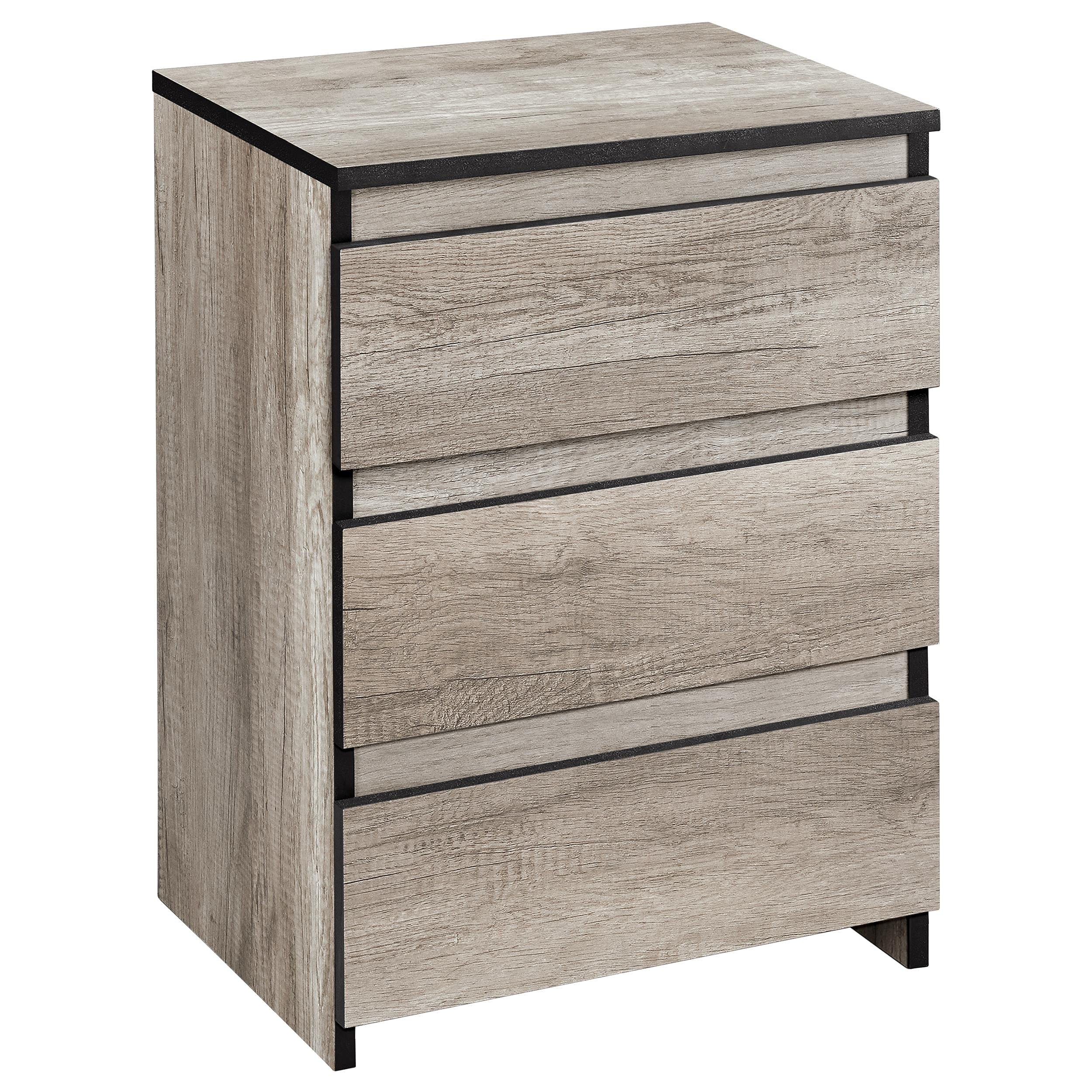 Yaheetech Nachttisch Nachtschrank Nachtkommode mit 3 Schubladen Nachtkästchen Beistelltisch Sofatisch für Schlafzimmer/Wohnzimmer