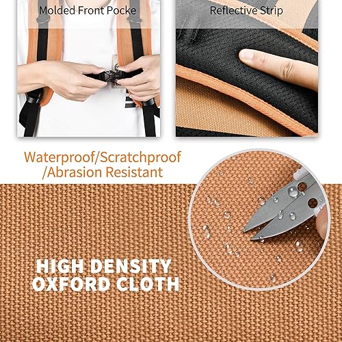 Miniatura 6 de Mochila bolsa de herramientas resistente, mochilas de herramientas para electricistas para hombres, trabajos de construcción HVAC, 75 bolsillos y