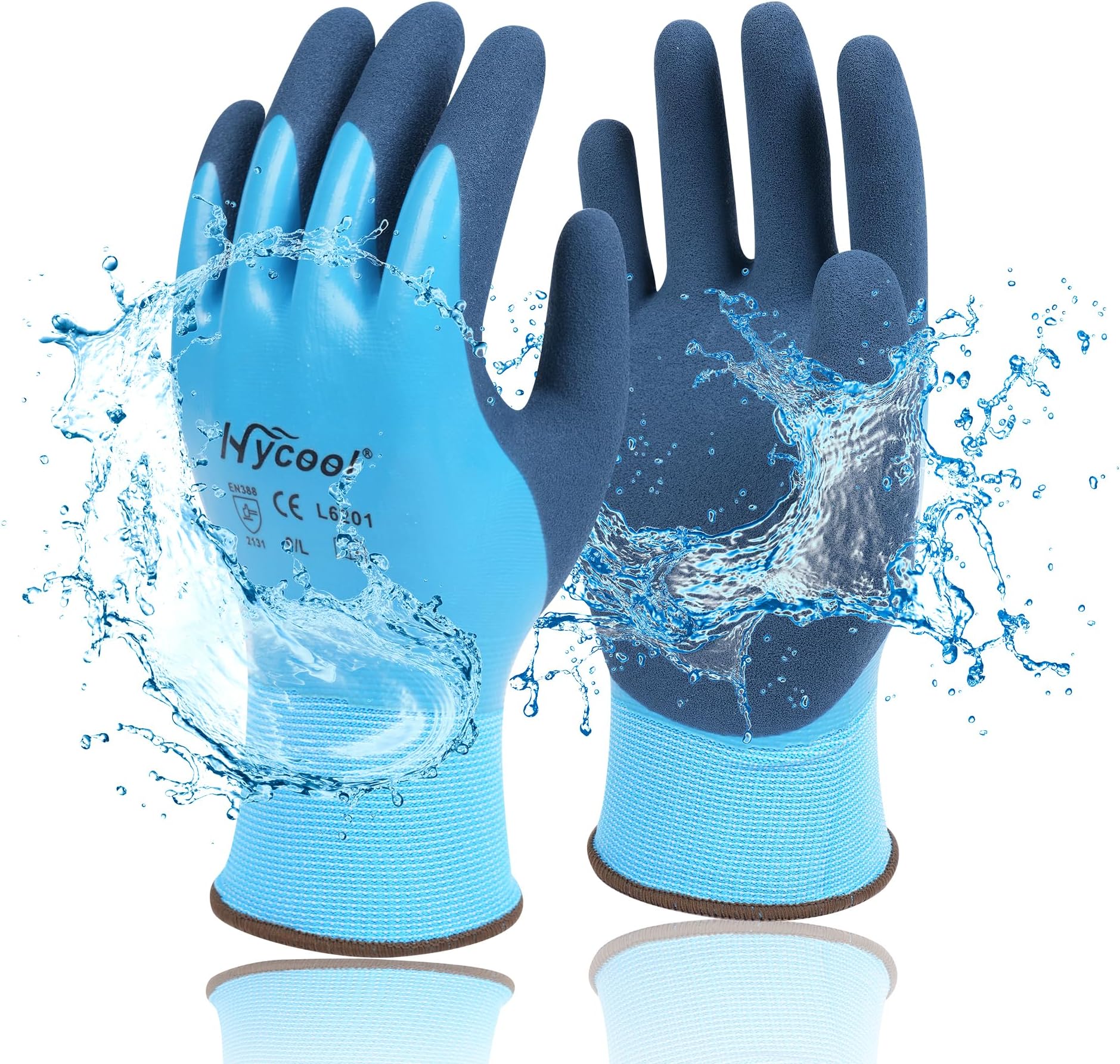 Waterproof Work Gloves for Men and Women, Hycool Thermal Insulated Freezer Rubber Coated Gloves,Super Grip L6201