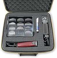 Vista 2 de USA GEAR Barber Case - Barber Clipper Case Compatible with Oster Clippers, Oster T-Finisher, Blades, and More Supplies - Customizable Foam