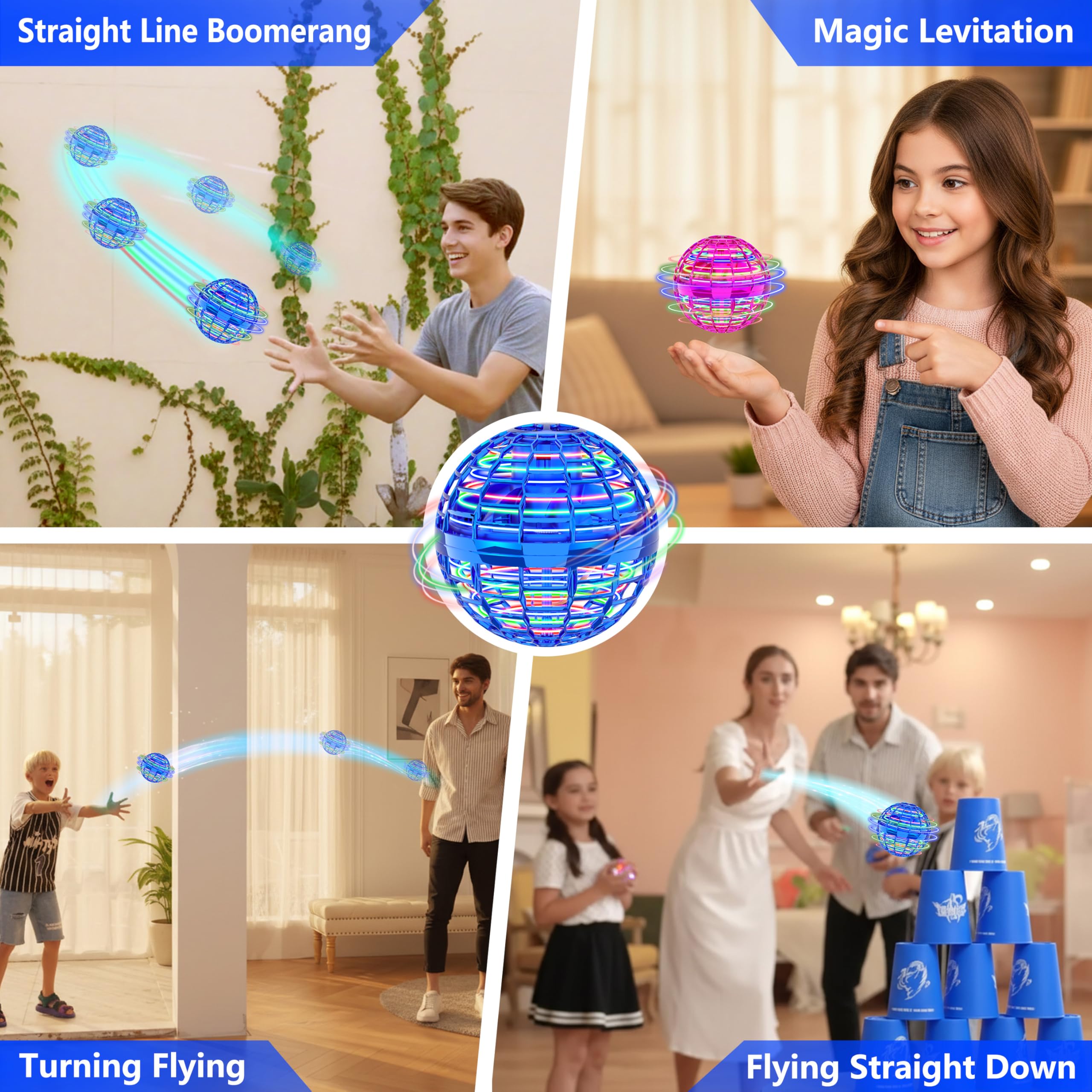 Flying Orb Ball Indoor Outdoor Can Be Used As Kids Flying Toys Colorful Acrobatics Boomerang Ball Birthday 6 7 8 9 10 11