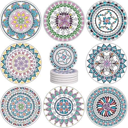 Set 6 Sottobicchieri LIFVER In Ceramica Assorbente - Motivo Marmo, 10cm - Foto 10