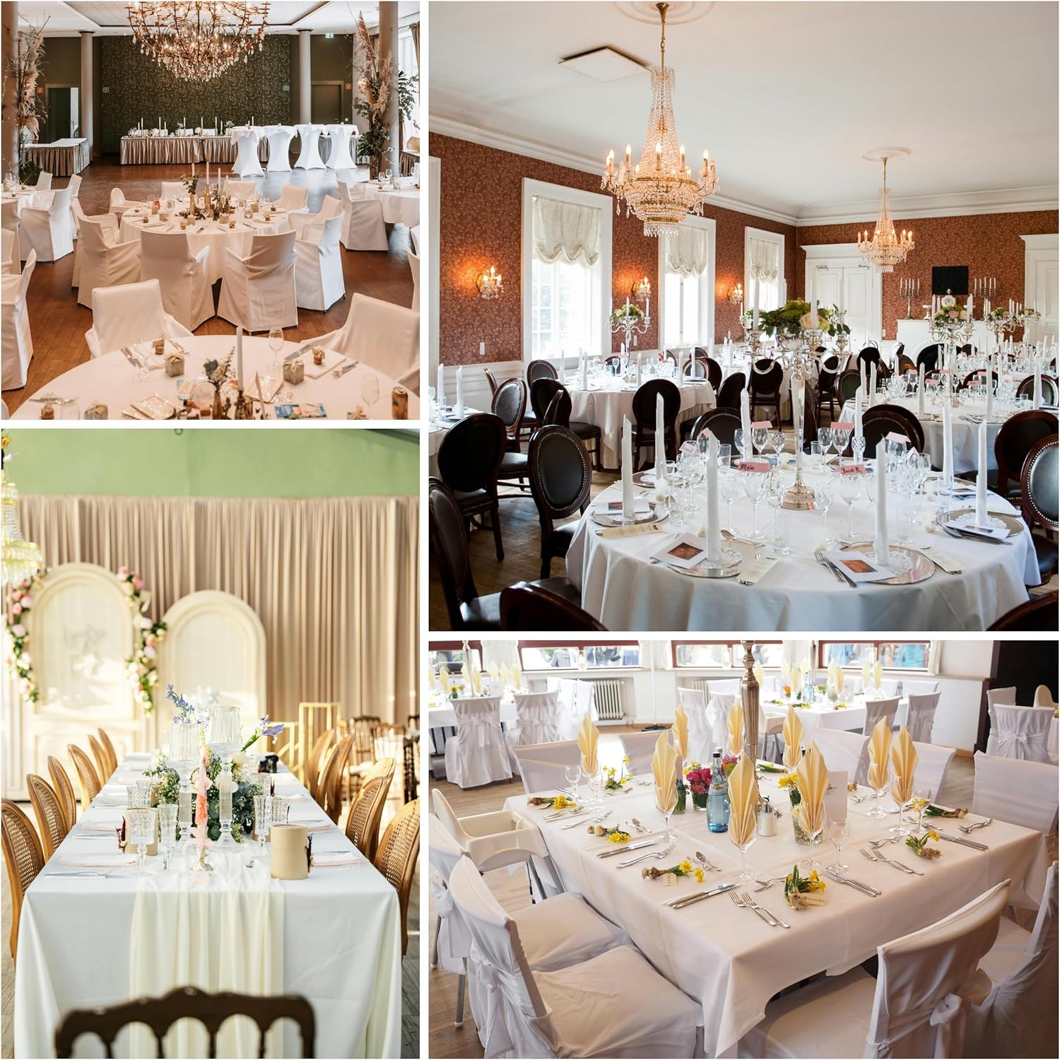 2-Pack 60x102 inch Black Table Cloths, Solid Stain and Wrinkle Resistant Oblong Tablecloth, Premium Plain Weave Polyester Fabric Rectangle Table Linen Covers for Hotel, Wedding - Image 3