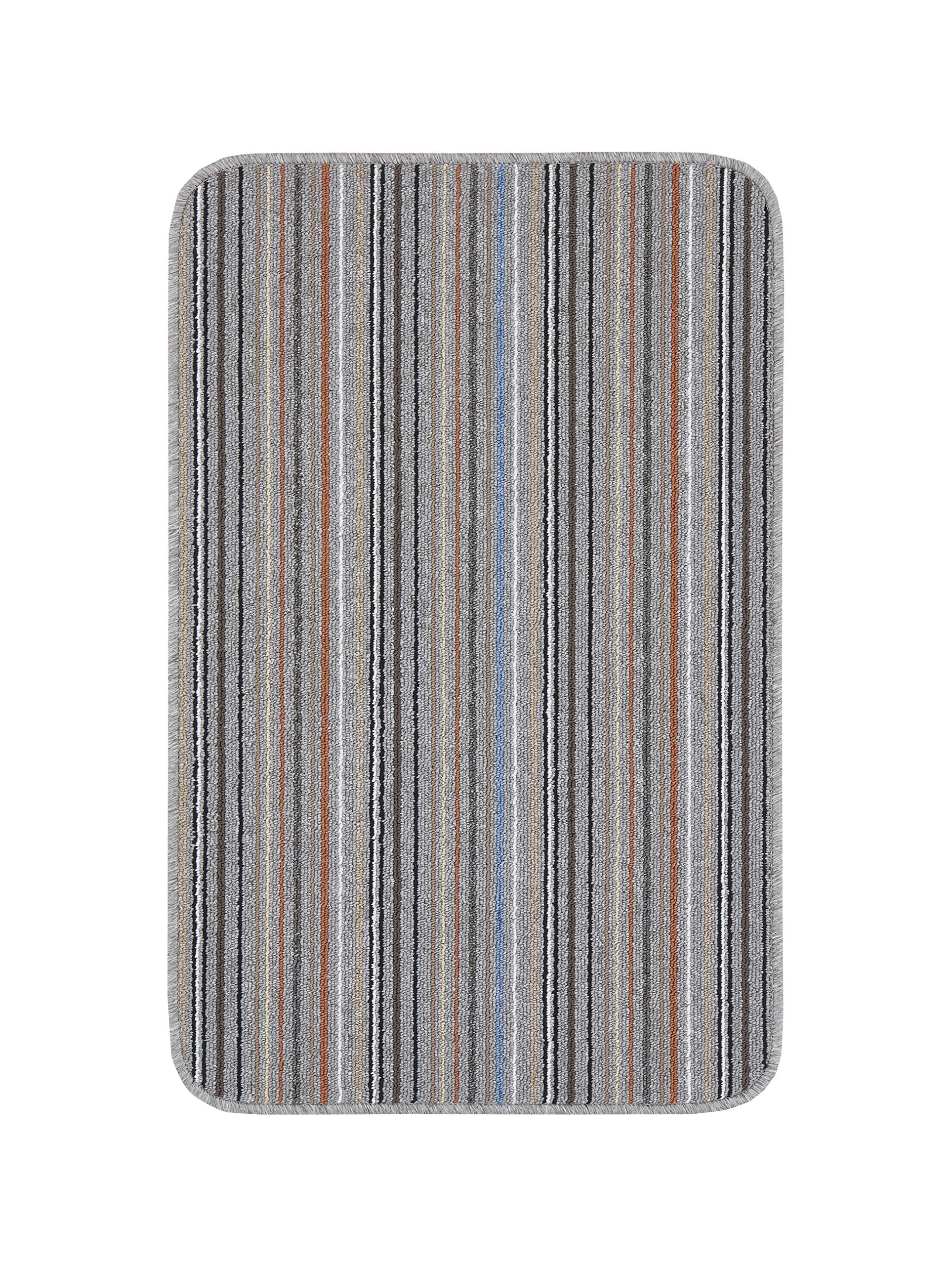 Washamat Stockholm Mat Grey/Clay 90 x 57cm - Polypropylene Pile - Slip Resistant Backing - Easy Care