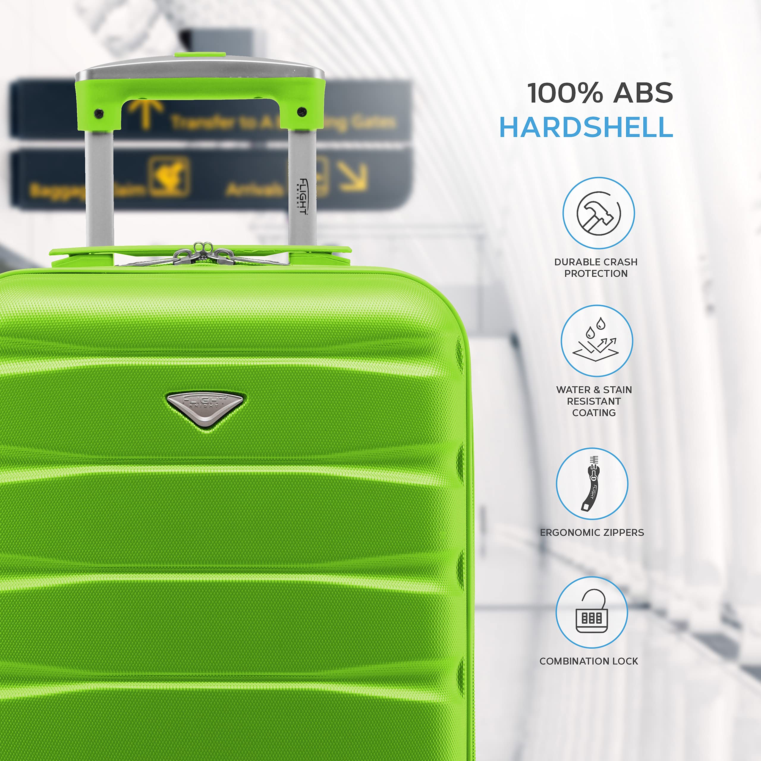 Flight Knight Cabin Suitcase 55x40x20 Ryanair Priority, EasyJet, Jet2 Lightweight Small Durable 4-Wheel Cabin Case, Carry-On for Over 60 Airlines, Hard Shell, 10kg Hand Luggage Bag (55 x 40 x 20 cm)