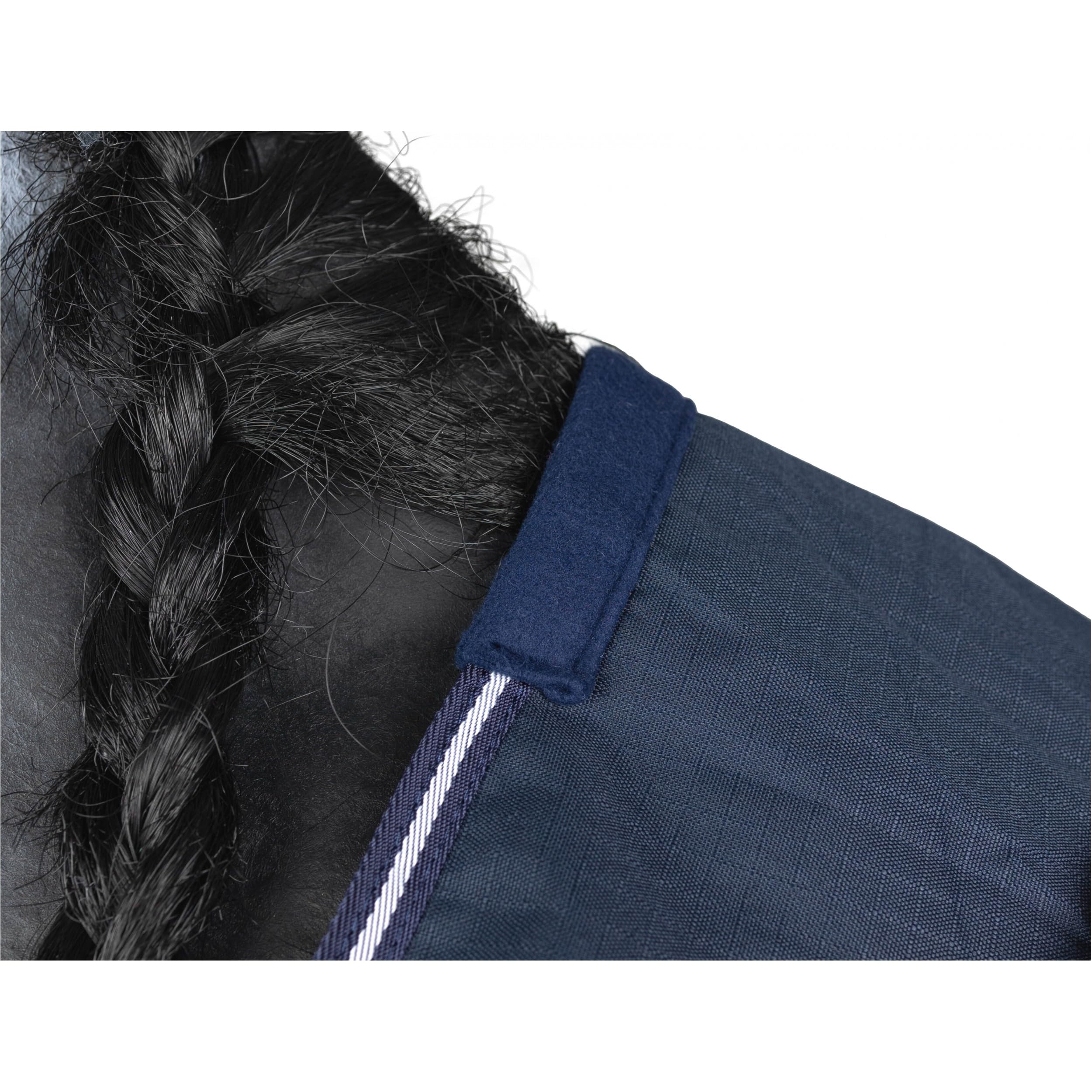 AMKA Pferdedecke Wasserdicht - 600D Dunkelblau Mit Kreuzgurten & Halsteil