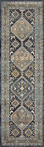 Miniatura 5 de Loloi II Jocelyn Collection JOC-02 - Alfombra de área de transición de 5 pies y 5 pulgadas x 7 pies y 6 pulgadas, azul marinoazul