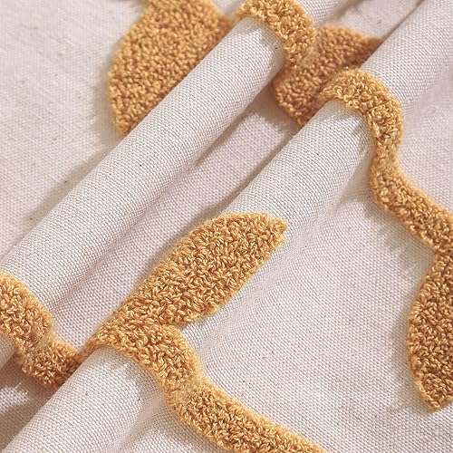 Miniatura 3 de Tosleo Fundas de almohada decorativas de 18 x 18 pulgadas, paquete de 2 fundas de almohada bordadas de paja amarilla, fundas de almohada de algodón