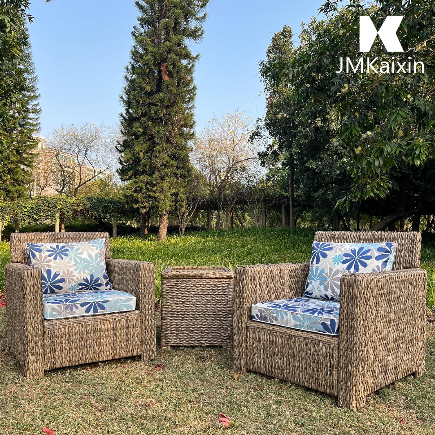 Outdoor Seat/Back Deep Chair Cushion Set for Patio Furniture - Lounge Chair Cushions with Zipper - Water-Resistant Patio Chair Cushions 22x22