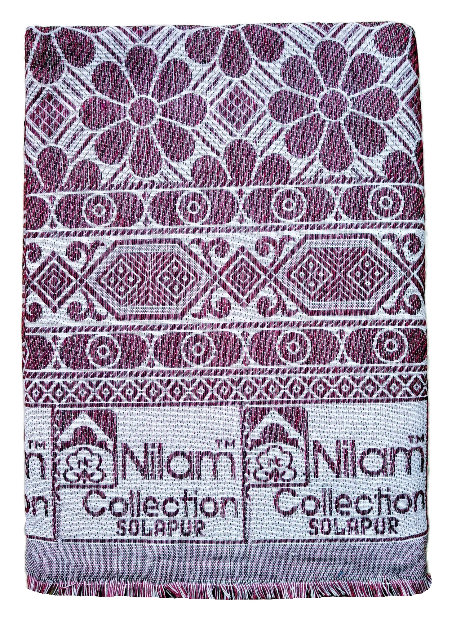 Solapur Chaddar Cotton Blanket/Bed Sheet Single Bed Full Size Color- Dark Brown Pack of 1 (Size- 60X90 inch)