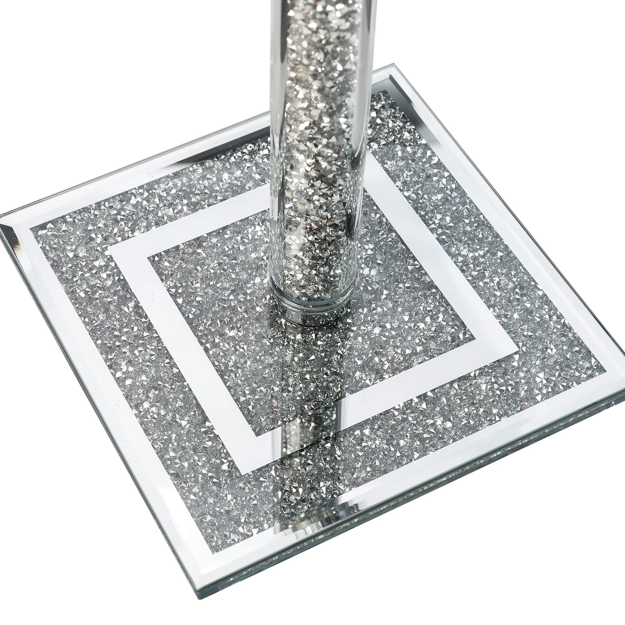 London Boutique Soporte para Rollos de Cocina de Cristal, Base Cuadrada de 11.8 Pulgadas de Altura, Caja de Regalo