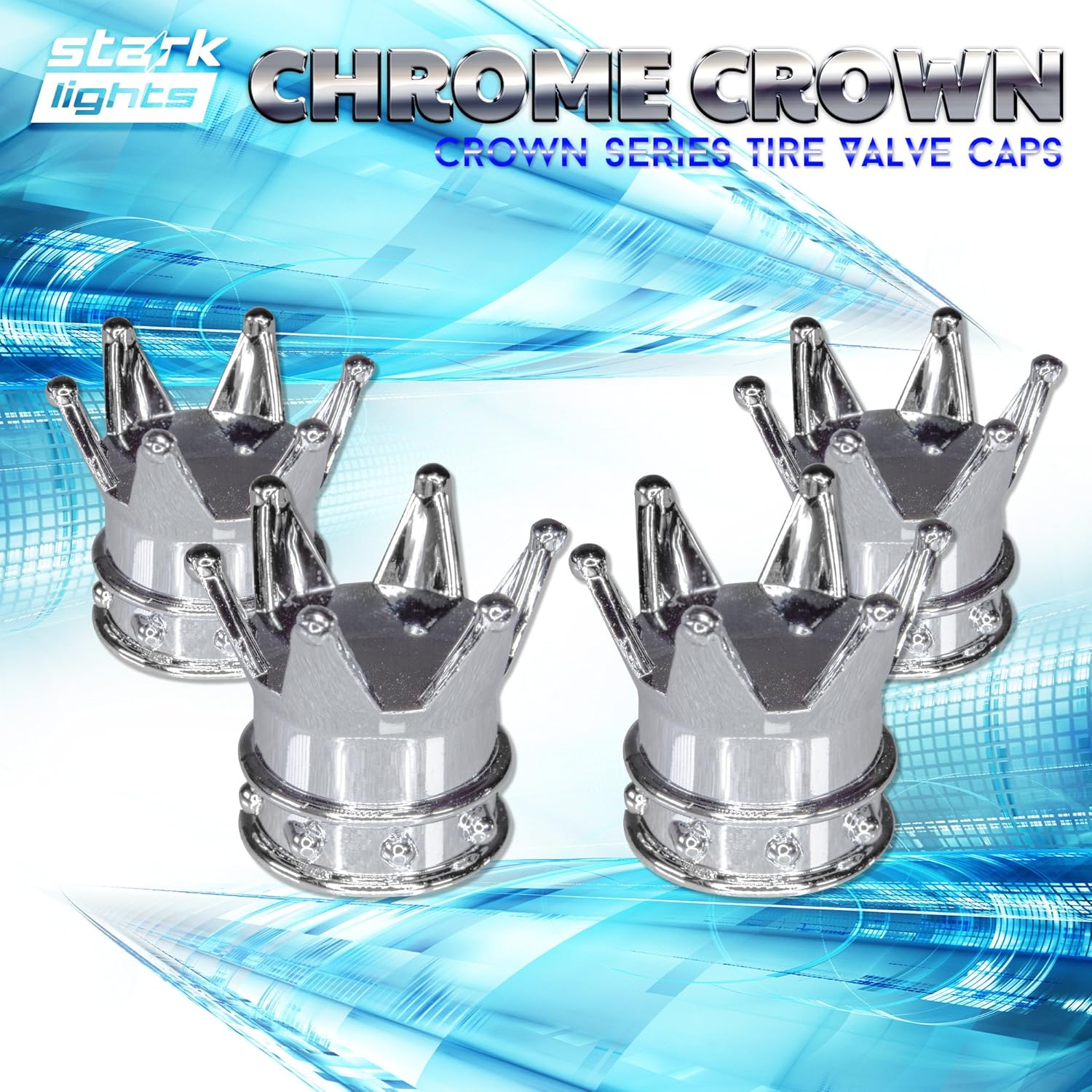 2 Black King Crown Tire/Wheel Valve Stem CAPS Valve Cap Car Truck Hot