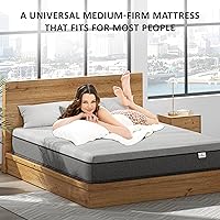 Vista 2 de Colchón Queen híbrido de espuma viscoelástica de 10 pulgadas, certificado CertiPUR-US, cama en una caja, alivio de presión, cubierta de carbón