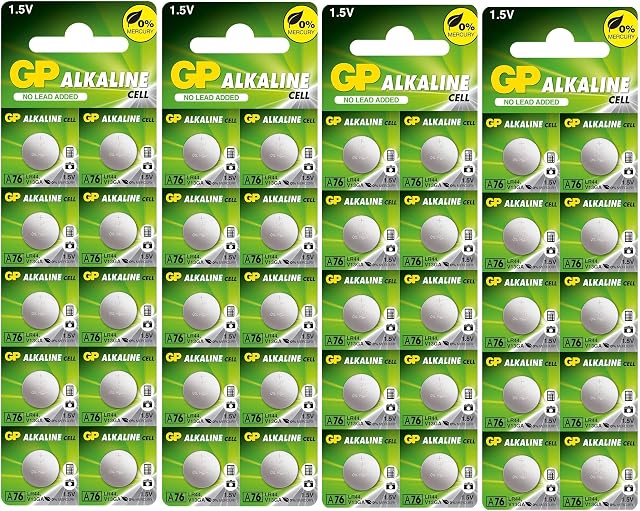 A76 LR44 AG13 Batteries by GP Batteries (40 Pack)
