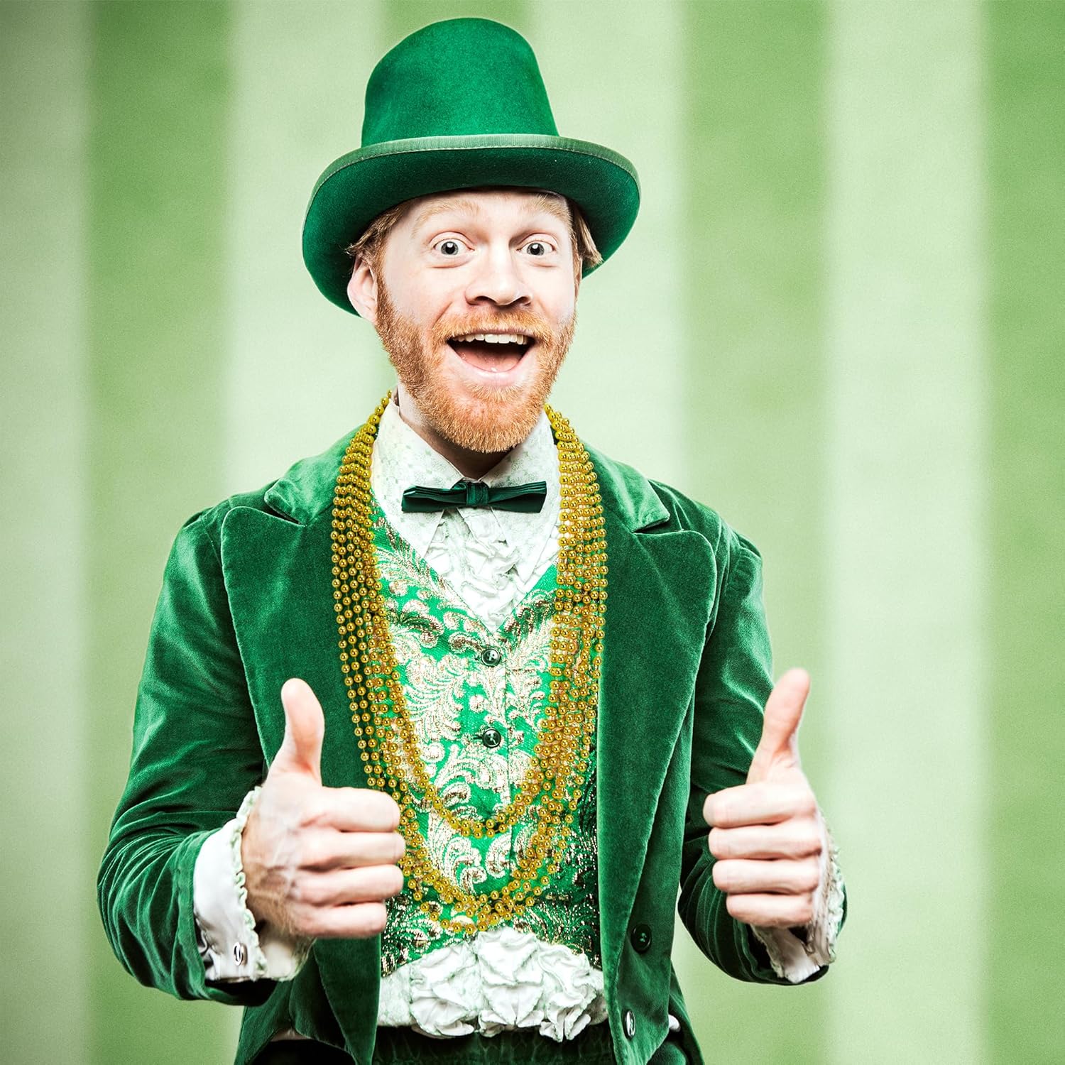 24 PCS Gold Bead Necklace, 33" Mardi Gras Beads Bulk, Mardi Gras Beaded Necklace Accessories, Round Necklaces Parade Throw Beads for Carnival Party Supplies Wedding Birthday - Image 6