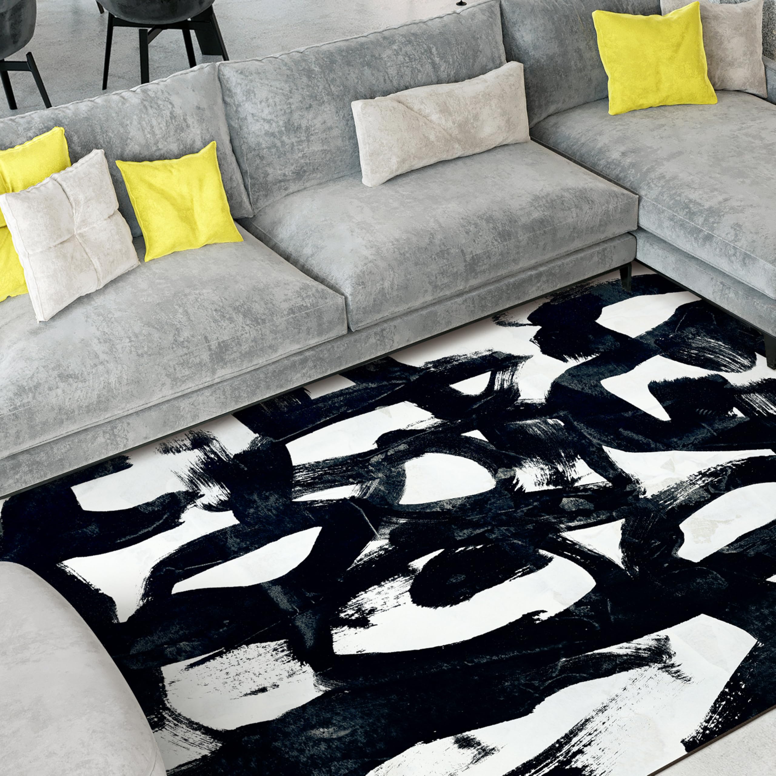Empire Art Direct Graffiti Tangle I Washable Abstract Art Area Rug
