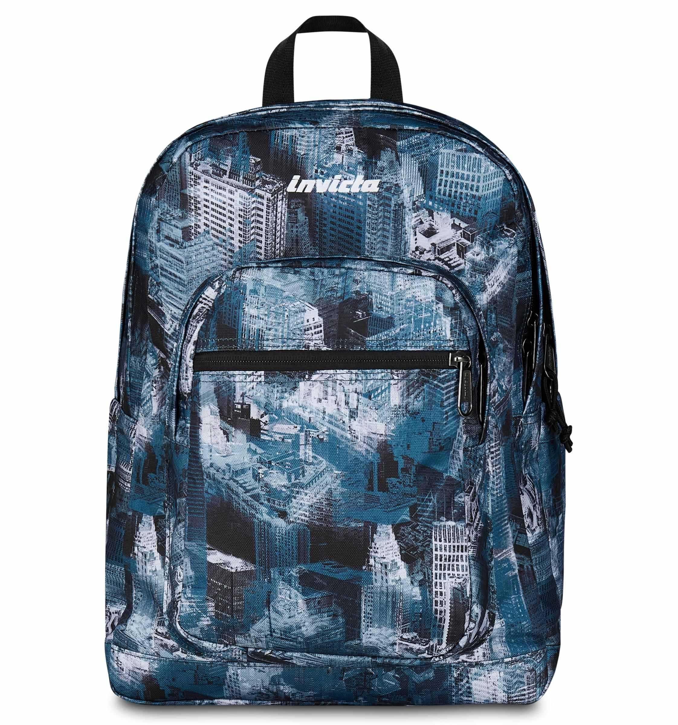 Invicta Zaino Scuola Jelek, Blu, Doppio Scomparto Con Tasca per PC e Tasca per Borraccia, 34 lt, Scuola Media e Superiore, Zaino Ragazzo