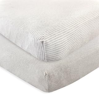 Touched by Nature Unisex Baby and Toddler Organic Cotton Crib Sheet, Heather Gray, One Size