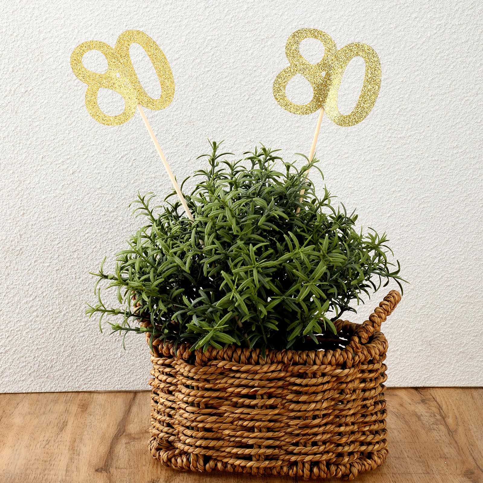 10-Pack 80th Birthday Centerpiece Sticks – Double Sided Glitter, Cake & Table Topper Decor - View #7