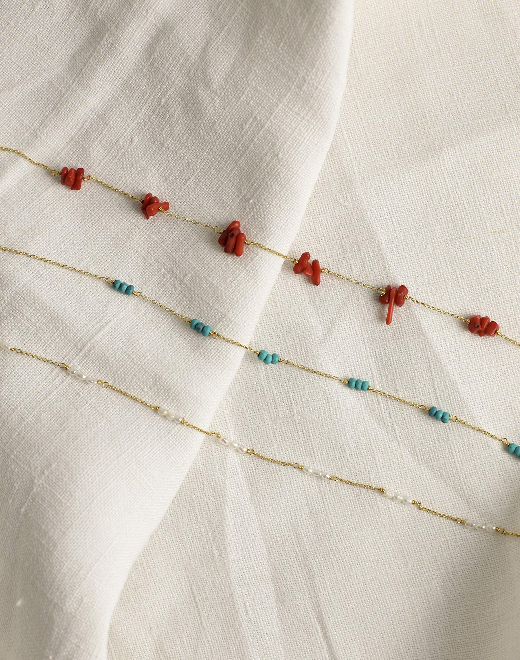 Collana Fidji - Elegante catena da donna - Regolabile - Ciondolo da donna placcato oro - argento vermeil