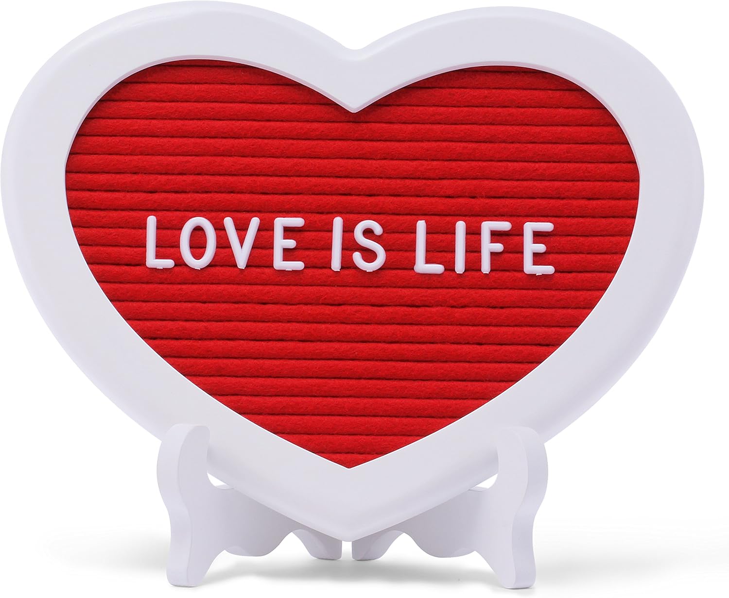 Heart-Shaped Felt Letter Board – 8x8 Inches Felt Board with Letters – Ideal for Special Events & Decoration – Includes Stand, Wall Hooks & Scissors – Premium Quality Changeable Letter Board