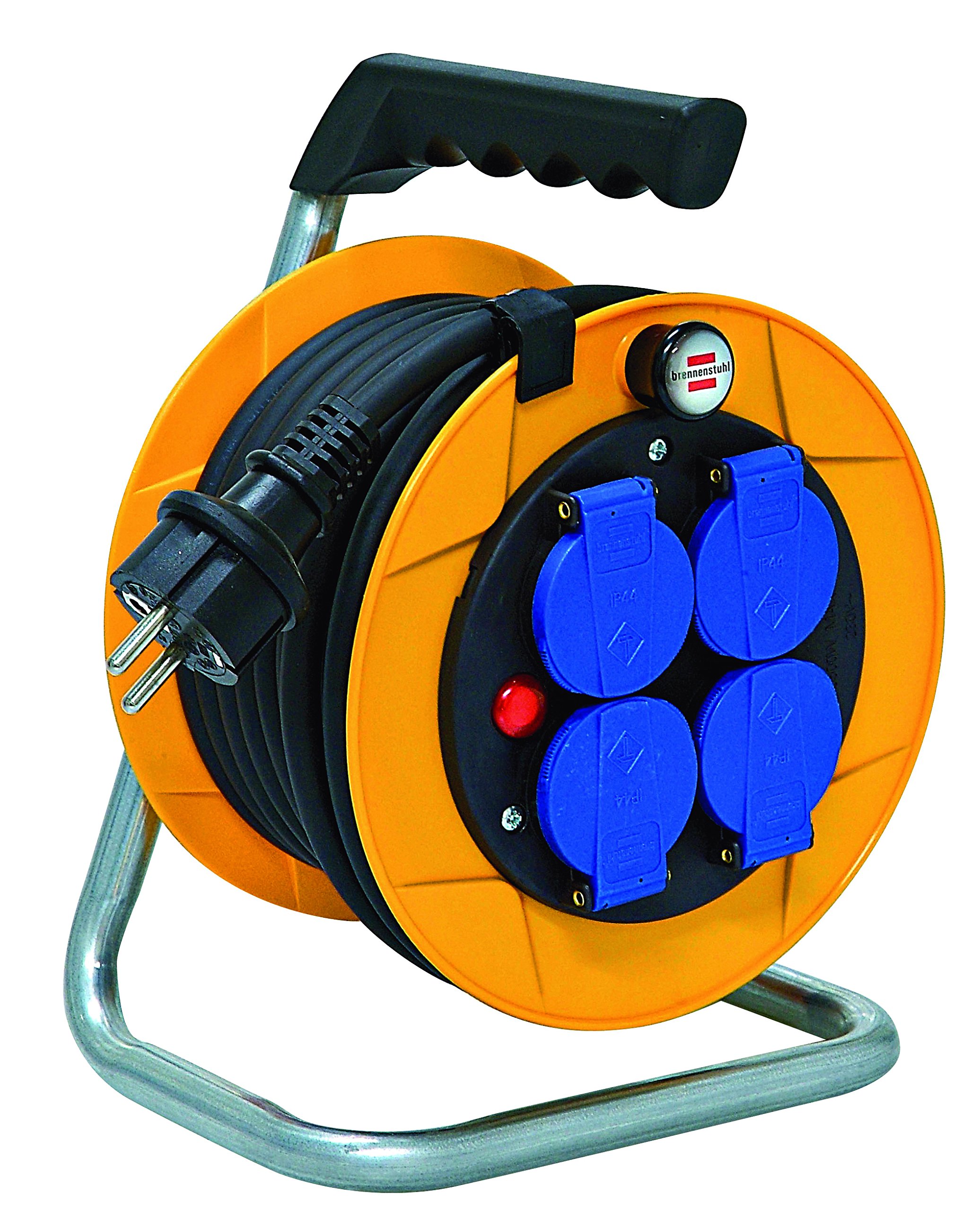 Brennenstuhl Baby Pro 1079281 - Carrete de cable (IP44), fabricado en Francia, 1079281, color amarillo
