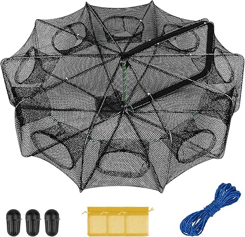 Trampa de carnada para pesca QualyQualy, red de pesca para cangrejos, trampa de pesca para pececillos/cangrejos/camarones/cangrejos de río con