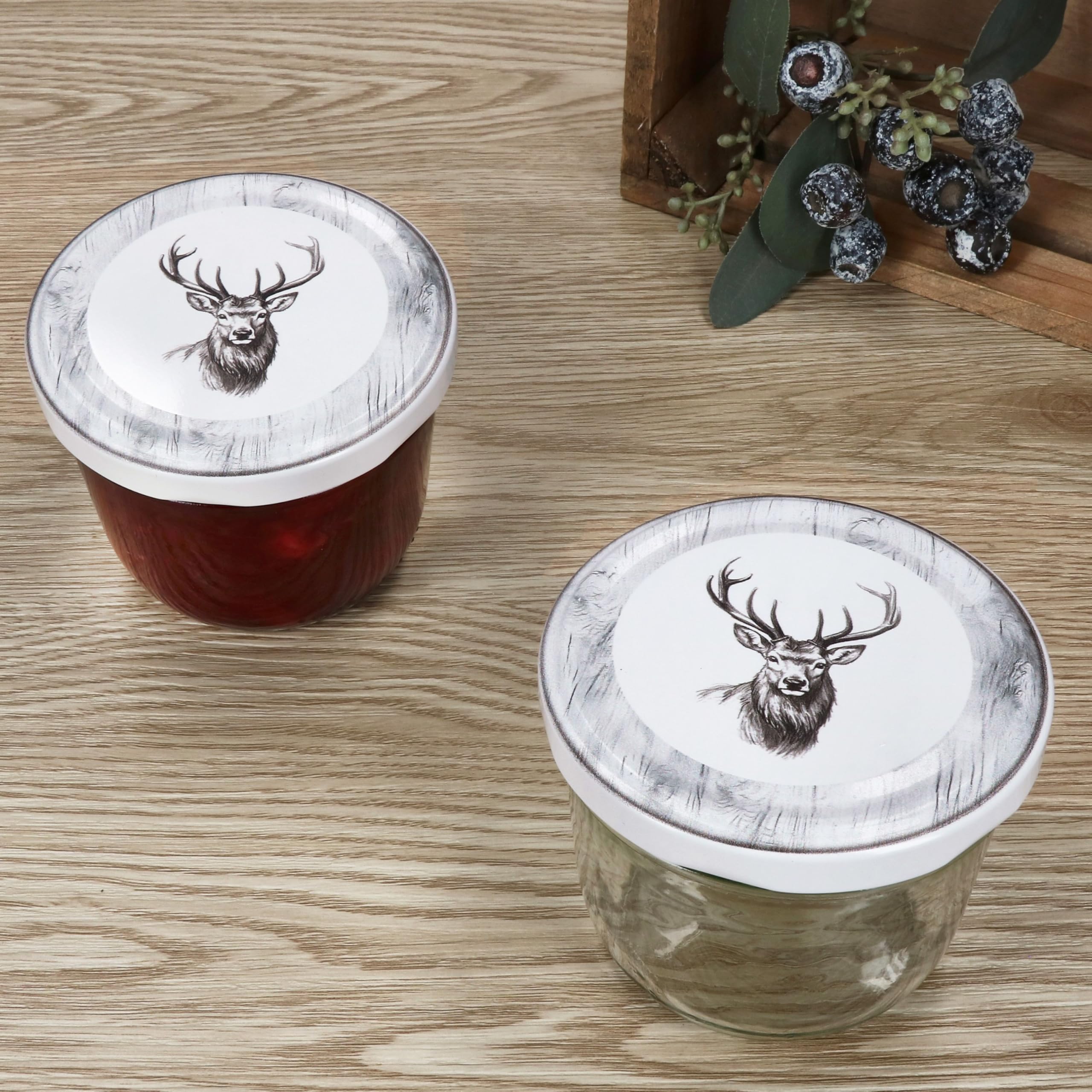 MamboCat Lot de 50 bocaux en verre de 230 ml avec couvercles à visser Alois Cerf I Bocaux de conservation + jusqu'à 82 couvercles + livret de recettes gratuit I Bocaux de conservation et conservation