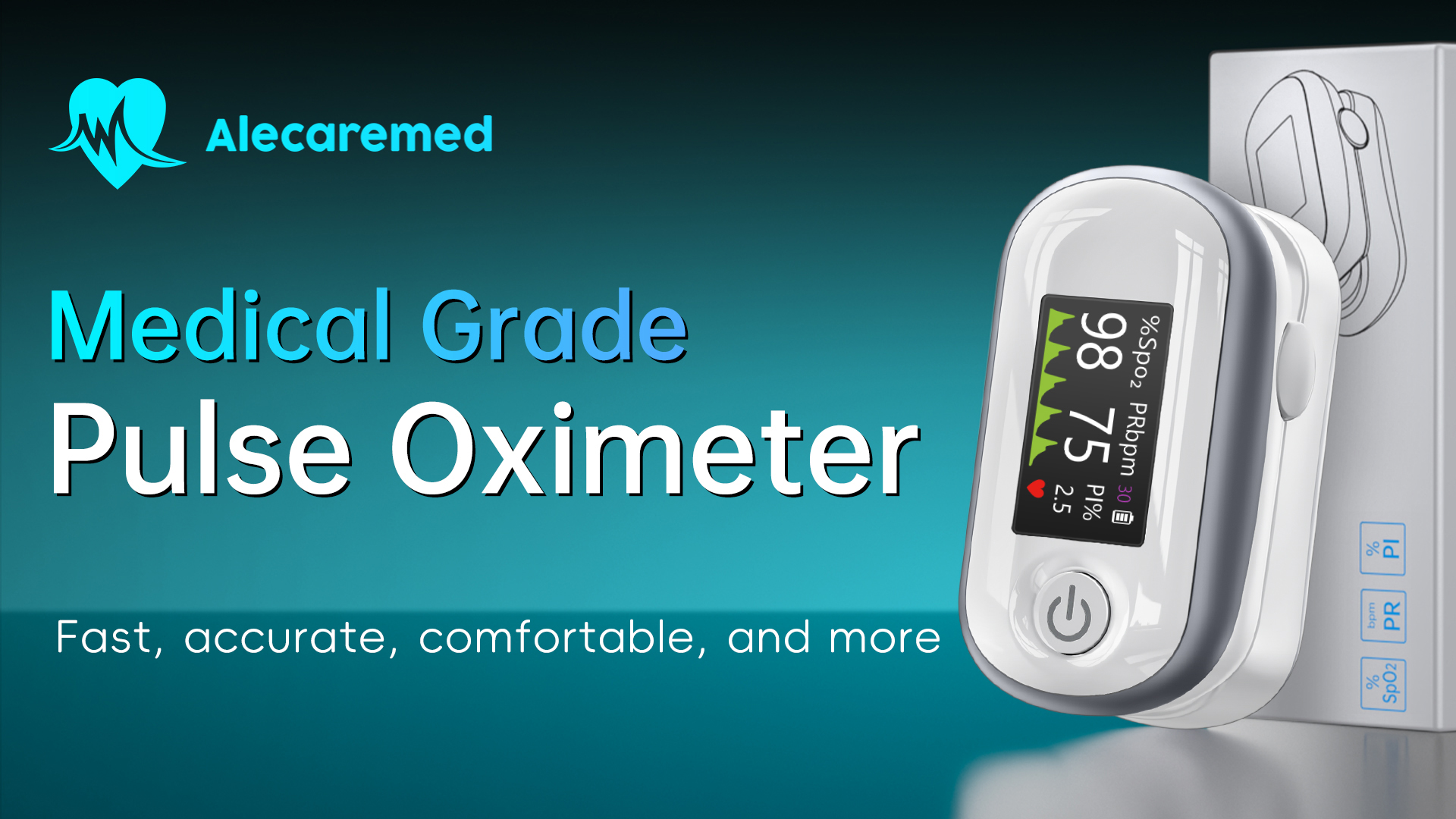 Amazon.com: Alecaremed Pulse Oximeter, 4 Color OLED Display
