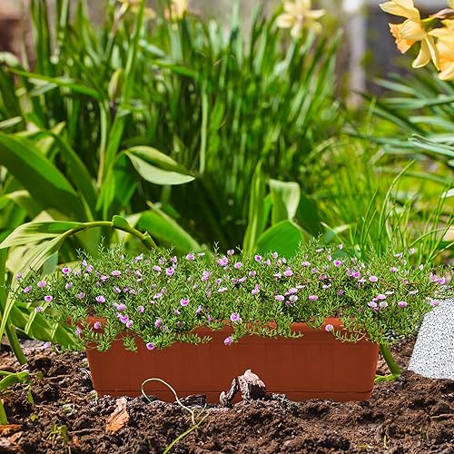 Miniatura 7 de Conjunto de 2 unidades de plantador y maceta de plástico, de alta densidad de primer nivel Gina de 18 pulgadas, de Matri, Clay