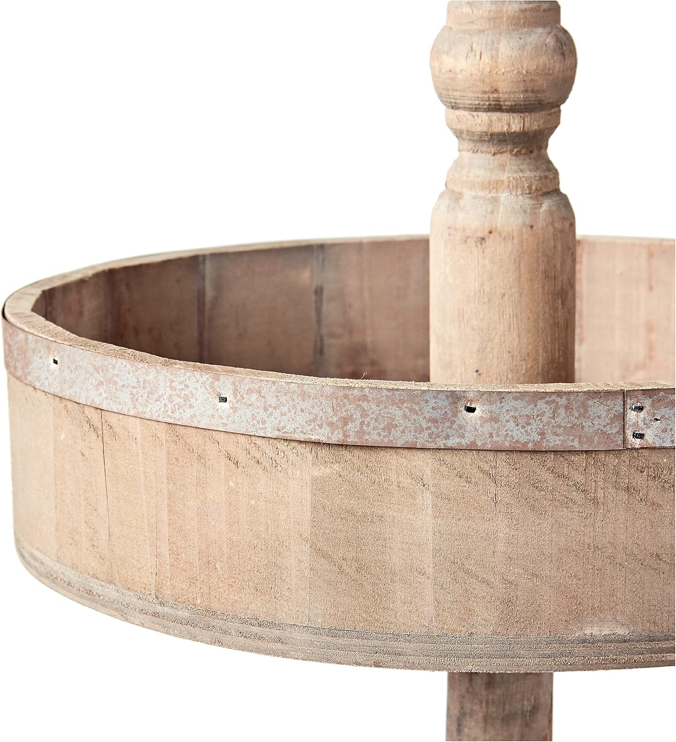 Creative Co-op DE0574 Decorative Wood & Metal Three Tier Tray, Brown : Home & Kitchen