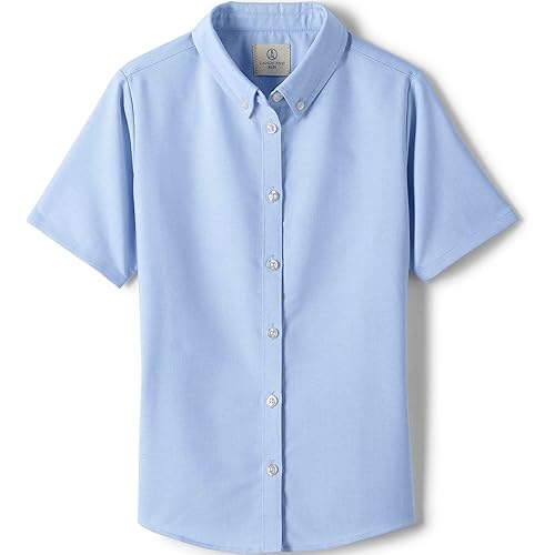Lands' End School Uniform Girls Short Sleeve Oxford Dress Shirt