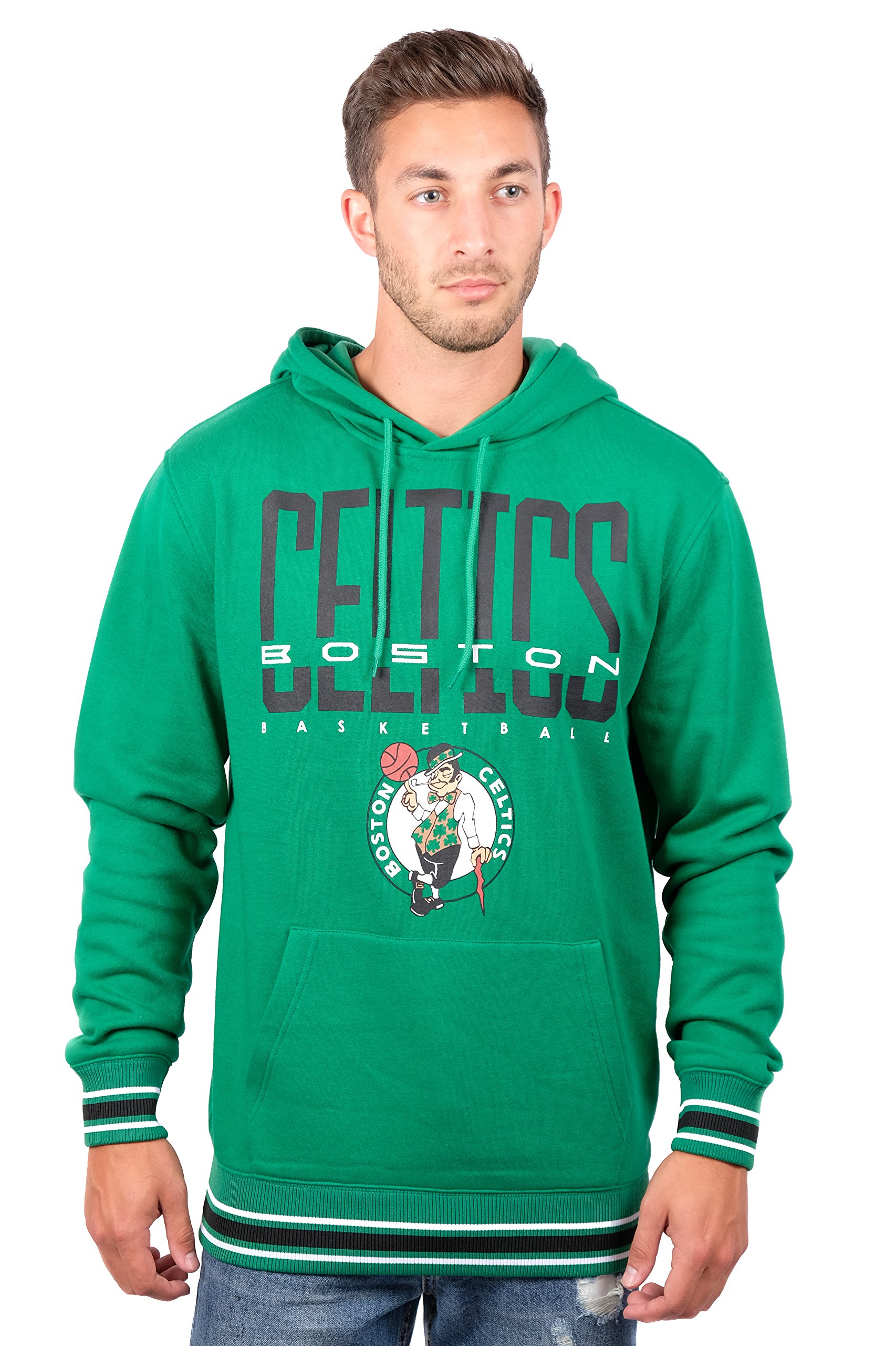 Ultra Game NBA Sweat à capuche en polaire douce à rayures pour homme