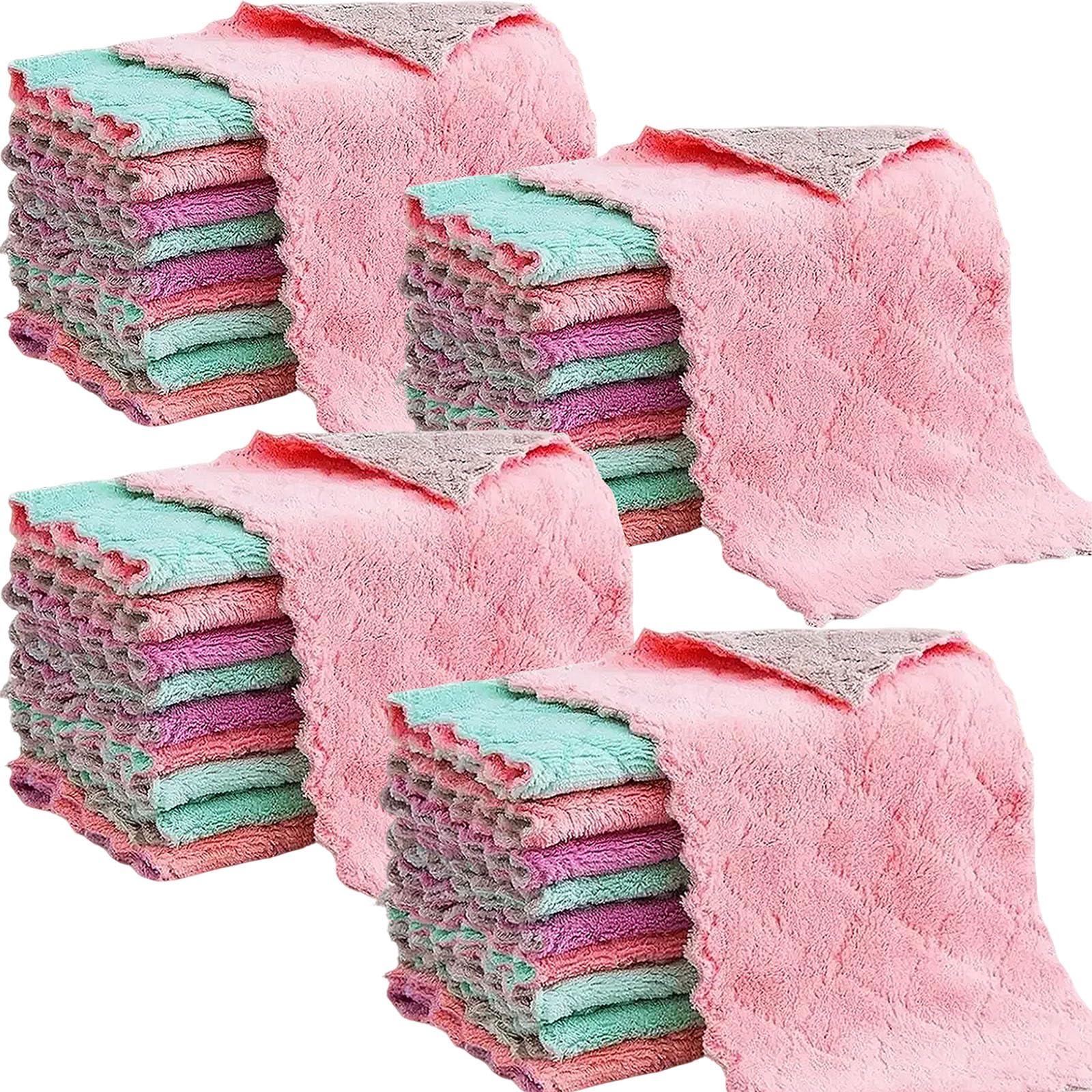 Reusable Microfiber Kitchen Cleaning Cloths Super Absorbent Quick-Drying Dish Towels for Kitchen Car Furniture Bowl Tea 10 6