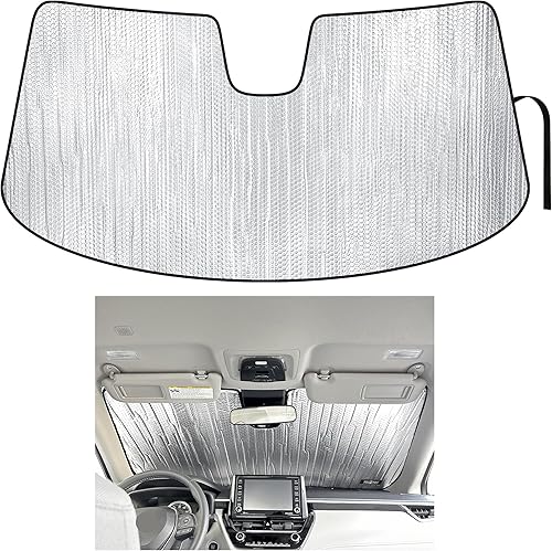 YelloPro Auto Parasol reflectante para parabrisas delantero de ajuste personalizado para Toyota Corolla Cross SUV 2022, 2023, 2024, L, LE, XLE,