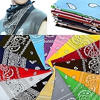 Vista 4 de 12 bandanas 22 x 22 in 100 % algodón, novedad, de cachemira, de impresión de doble, cowboy, bufanda, bandana, banda para la cabeza, pañuelos