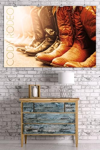 Miniatura 3 de Wyoming Codeo Rodeo Botas de vaquero 36 x 54 pulgadas impresión de galería Giclée para decoración de pared póster de viaje