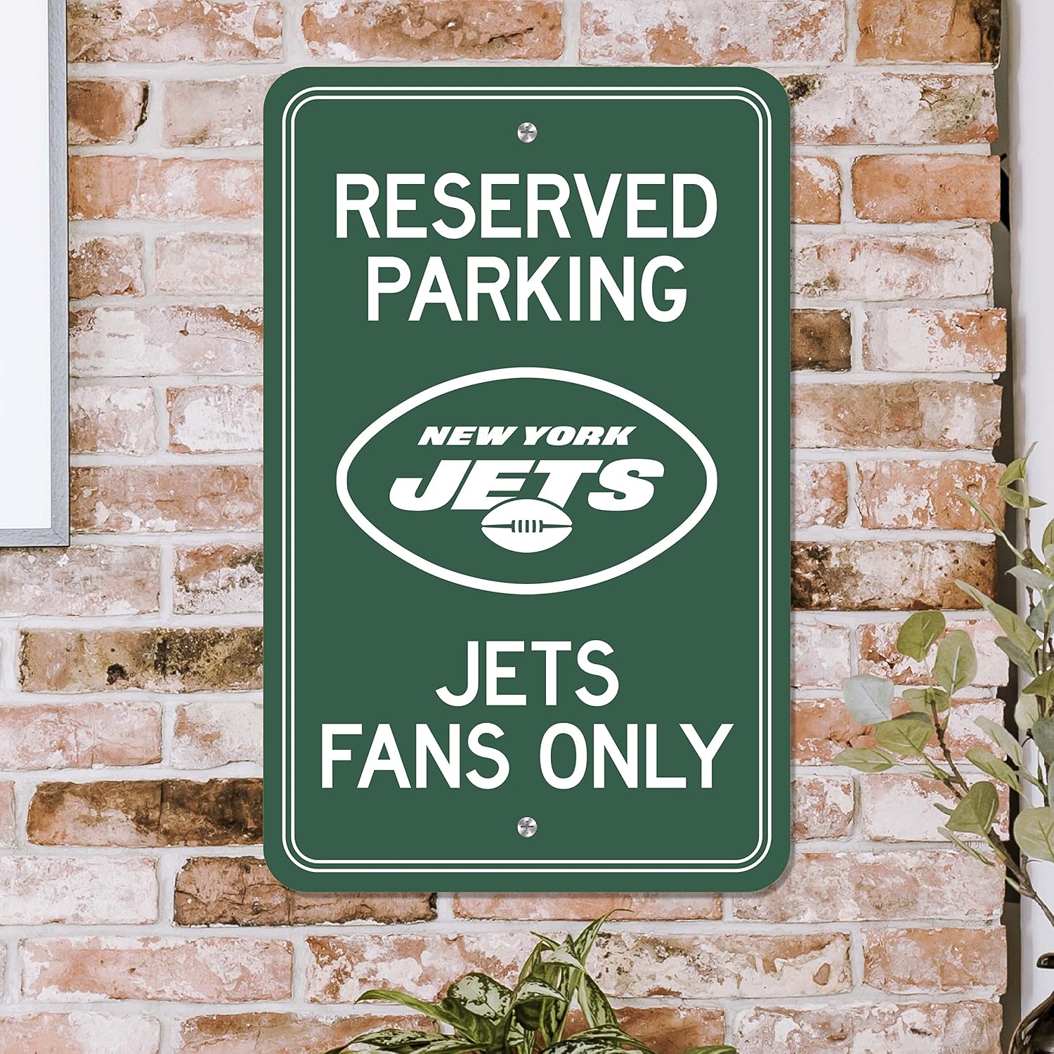 FANMATS NFL - New York Jets Team Color Reserved Parking Sign Décor 18in. X 11.5in. Lightweight