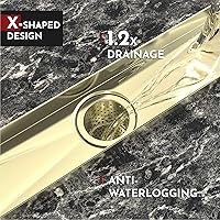 Vista 4 de WEBANG - Drenaje lineal de 24 pulgadas para ducha, desagüe rectangular para piso con accesorios, rejilla con patrón de cápsula, cubierta extraíble