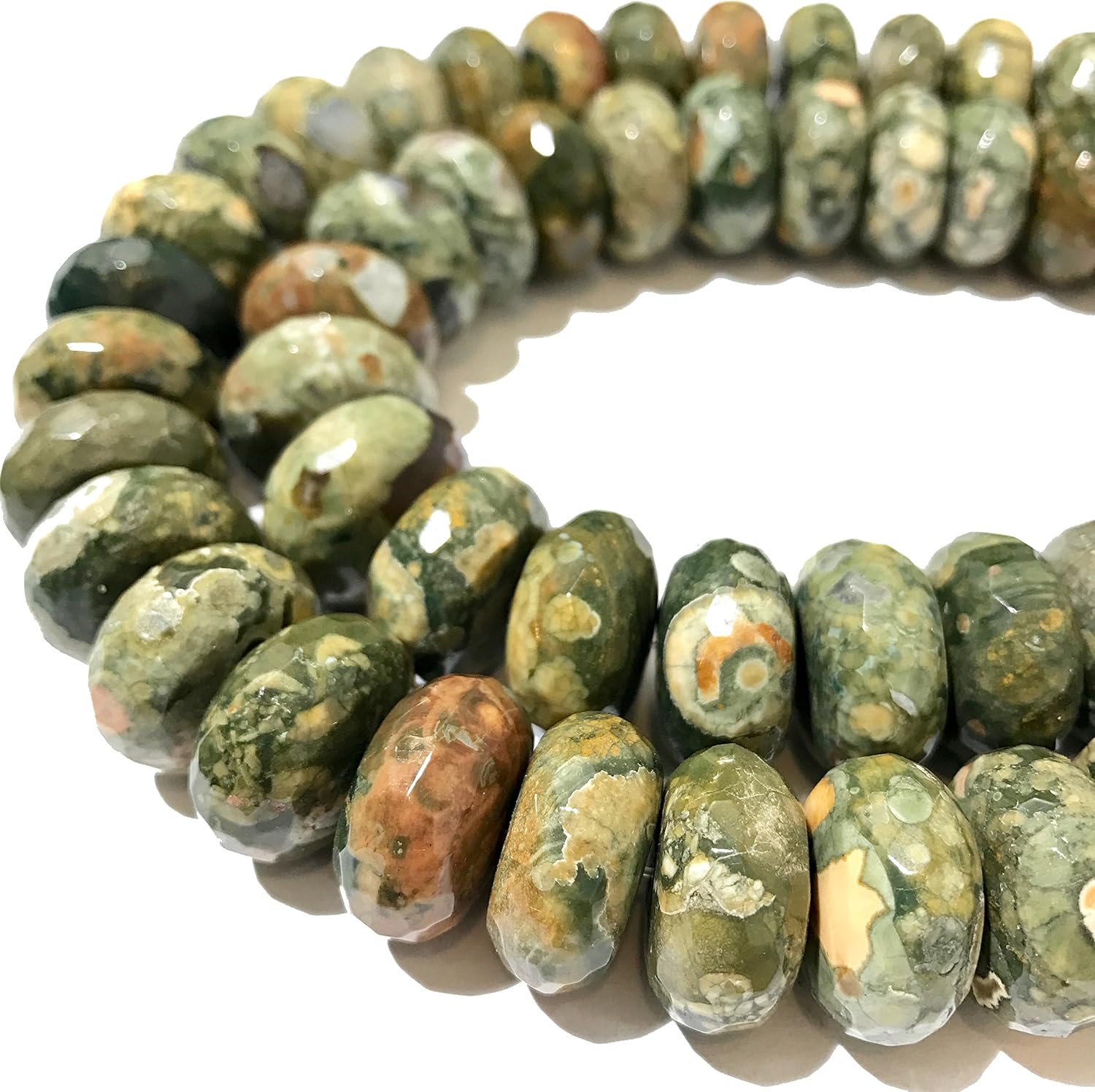 ABCGEMS Gigantic Darkest Norwegian Larvikite Beads (Deep Gray to Black Base Color that Provides Strong Contrast Against The Iridescent Flashes- Largest Size in Market) Faceted Rondelle 18mm